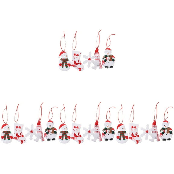 Jiyike 16 Pcs Christmas Crafts Hanging Ornaments Miniature Christmas Charms Christmas Tree Decor