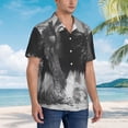 thumbnail image 3 of Disketp Heroic Lion Encounter Hawaiian Shirts for Men,Mens Casual Short Sleeve Button Down Shirts Beach Shirt,X-Large, 3 of 7