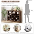 thumbnail image 3 of DEALTOPS Modern Freestanding Shoe Cabinet with 24 Square Shoe Compartments, Stylish Shoe Rack with Large Storage Capacity for Entryway - Rustic Brown, 3 of 8