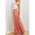 thumbnail image 3 of Pantalones Anchos con Cordón Elásticos con Bolsillo Lateral Cómodos Pantalones Sueltos de Talle Alto para Mujer Mandarina XL, 3 of 6