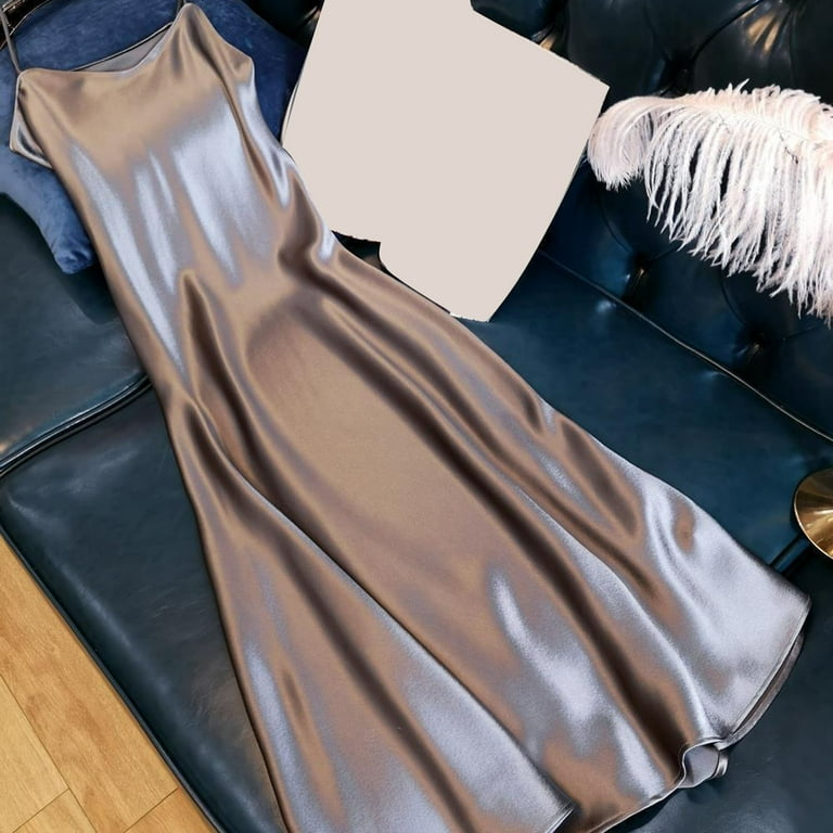 knee length dresses for ladies Satin Slip Dress main image 0