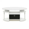 thumbnail image 5 of Furinno JAYA Simple Design Oval Coffee Table with Bin in White/White/Black, 5 of 6