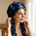 thumbnail image 3 of Extra Long Satin Bonnet for Braids Dreadlocks Curly Hair Large Silk Sleep Cap Adjustable Soft Hair Protection Wrap for Women Night Sleeping, 3 of 5