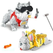 CUTEHELPER 2 Packs Micro Brick Building Toys, French Bulldog & Bully Pit Bull, Mini Building Blocks Cute Animal Set, Pets Growth Record The World's Smallest Building Block Set