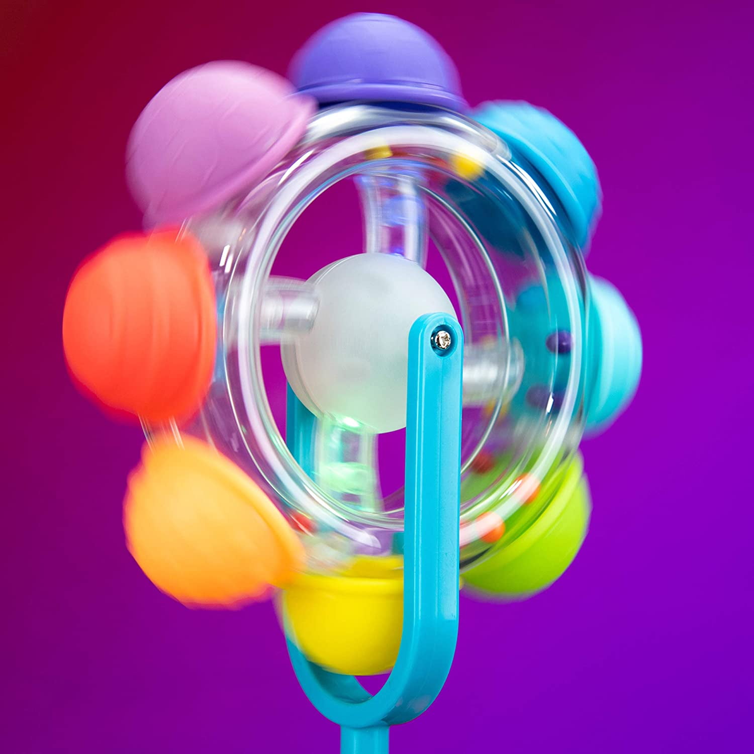 Sassy Light-up Rainbow Reel Spinning Developmental Suction Cup Baby High Chair Tray Toy | age group 6+ Months