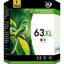 63XL Ink Cartridge Compatible for HP 63 Ink Cartridges Compatible for HP 63XL for Officejet 3830 4650 5255 5258 4655 5252 Envy 4520 4512 Printer( 2 Tri-Color )
