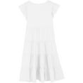thumbnail image 7 of Wdgfv Girls Summer Flowy A-Line Dress Double Layer Flutter Sleeve Gradient Midi Casual Boho Tween Dresses for Kids 6-15 Years White 14-15 Years, 7 of 7