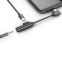 GAXIRE USB C to 3.5mm Aux Audio Adapter Cable Type C Charging and Audio Output Black 1 Set