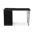 thumbnail image 2 of Hubbub Maker Hairpin Leg and Pedestal Desk  60"W Black Top/White Legs/White Storage, 2 of 2