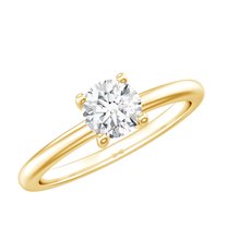 Rosec Jewels Certified Lab Grown 1 Ct Diamond Engagement Ring, EF-VS Quality, 18K Yellow Gold, US 5.00