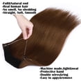 thumbnail image 2 of SEGO Thick Hidden Wire in Hair Extensions 100% Remy Human Hair Extensions with Invisible Band Translucent Fish Line Hairpiece Without Clip, 2 of 7