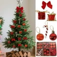 thumbnail image 6 of 24pcs Christmas Tree Bauble Hanging Ornament Set - Kraft Gift Box Packaging, Perfect For Home Holiday Parties, Adorns Christmas Trees & Party Spaces, Red, 6 of 7