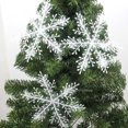 thumbnail image 4 of 30/12 piezas de adornos navideños de copos de nieve con purpurina, copos de nieve blancos falsos, colgantes para árbol de Navidad, decoración para fiestas en el hogar y Año Nuevo, 4 of 5