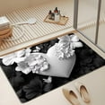 thumbnail image 4 of Kugisaki Valentine's Decoration Indoor Flower Printed Bathroom Rug Absorbent Bath Mat Soft Non Slip Bath Rug for Home Bathroom Decoration,16x24in, 4 of 6