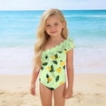 thumbnail image 6 of MKOSPLRT Toddler Girls' Floral Print Flower Ruffle One-Shoulder One-Piece Swimsuit UPF 50+ Sun Protection Bathing Suits 12M-5Y, 6 of 10