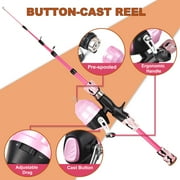 OUTGOO Kids Fishing Pole with Spincast Reel Telescopic Fishing Rod Combo Full Kits for Boys, Girls, and Adults