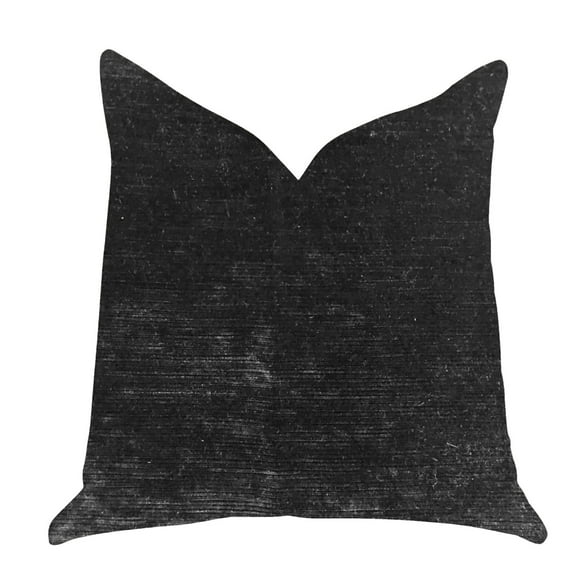 Plutus Onyx Caviar Velvet Throw Pillow in Black 24"L x24"W