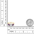 thumbnail image 3 of Gem Stone King 18K Yellow Gold Plated Silver White Moissanite and Purple Amethyst Engagement Ring for Women | 3.90 Cttw | Round 8MM | Gemstone Birthstone | Size 8, 3 of 5