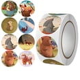 thumbnail image 1 of XIANXIAN 500 Pcs Autocollants d'Animaux Décalcomanie pour Enfants, 1 Rouleau Autocollant Mignon Autocollants Ronds de Récompense Incentives Rouleau d'Autocollants d'Animaux pour Scrapbooking Journal Déco Anniversaire Sauvage Fournitures pour Classe Enseignant, 1 of 4