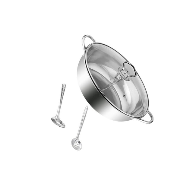 Transemion Divided Hot Pots Hot Pot With Divider Shabu Shabu Pot Stainless Steel Kitchenware With Quick Food Heating