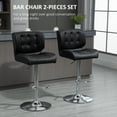 thumbnail image 4 of HOMCOM Bar Stools Set of 2, Adjustable Height Barstools, Faux Leather Swivel Bar Chairs with 5.1" Thick Padded, Footrest for Kitchen Counter, Home Bar, Black, 4 of 10