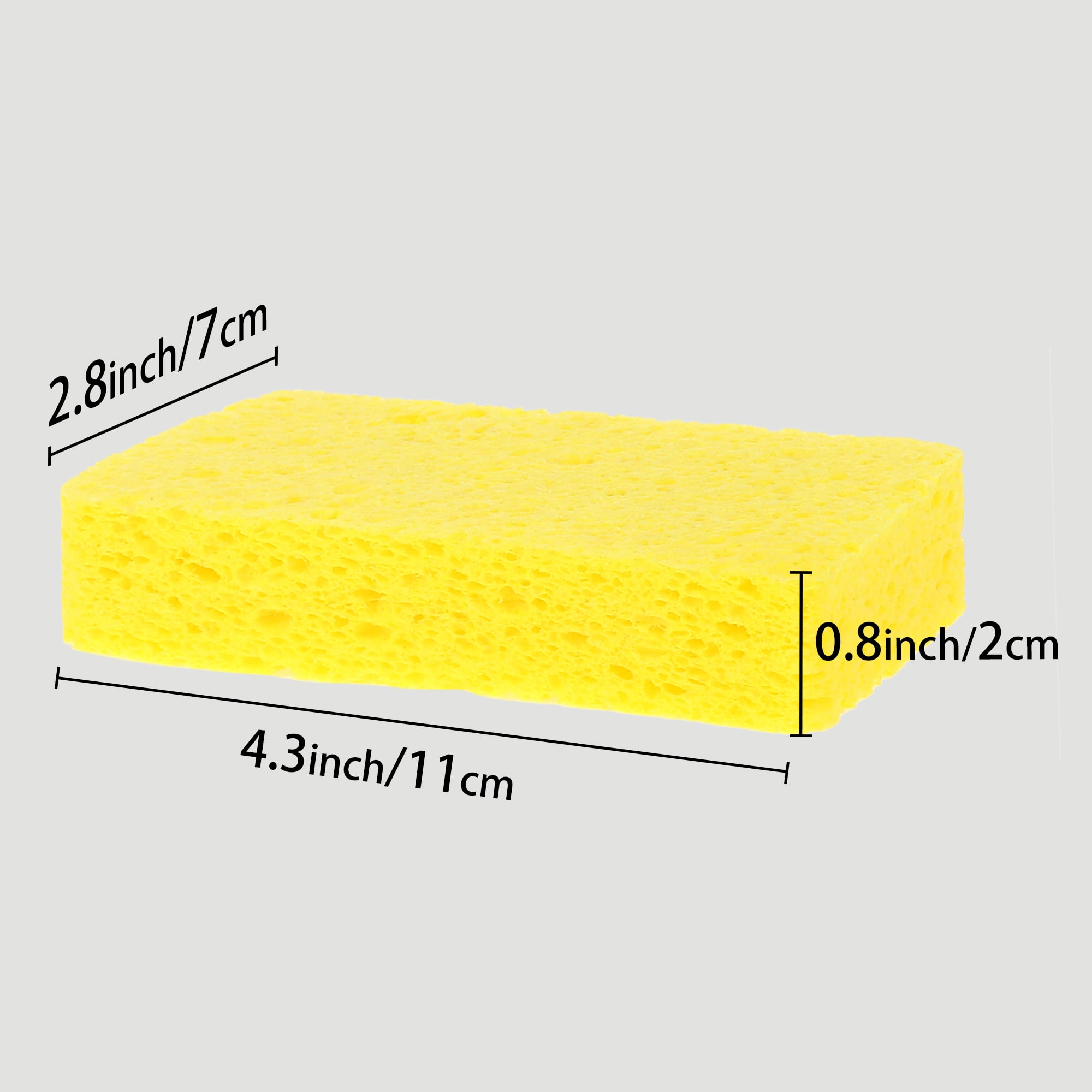 Unique Bargains 6 Pack Non-Scratch Sponges Kitchen Cleaning Sponges Yellow 4.3"x2.8"x0.8"