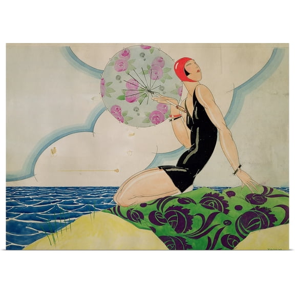 Great BIG Canvas | Rolled Rene (1871-1936) Vincent Poster Print entitled Bather, c.1925