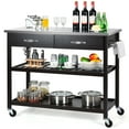 thumbnail image 1 of Costway Rolling Kitchen Island Trolley Cart Stainless Steel Countertop w/ Drawer & Shelf, 1 of 10