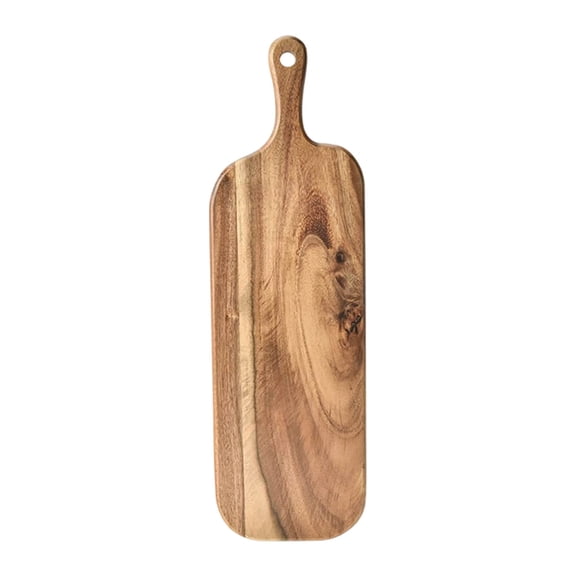 Wood Cutting Board with Handle for Kitchen, Charcuterie/Serving Board -Purpose Wood Tray for Cheese Meat Bread Fruits, Ideal for Home Outdoor RV and Restaurants