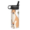 thumbnail image 2 of 18 Oz Insulated Sports Bottle, Outdoor Sports Gym Handheld Portable Casual Stainless Steel Water Bottle, Straw With Lid Kangaroo And Flower, 2 of 9