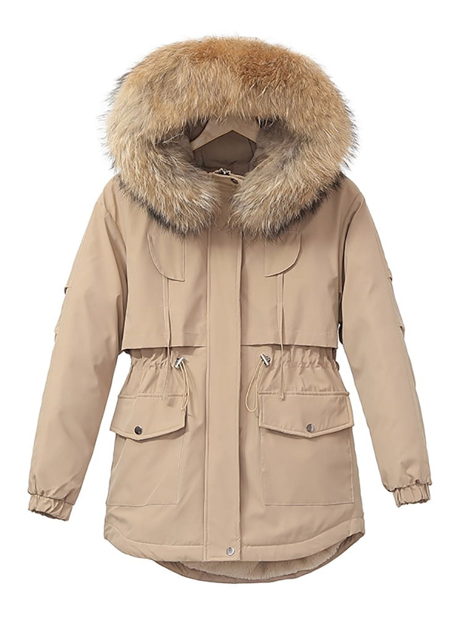 Parka Jacket Women Lightweight Thick Warm Fleece Lined Hooded Winter Zip up  Coat Jacket Fashion Outerwear – Yaxa Colombia