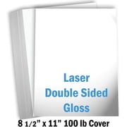Hamilco White Glossy Cardstock Paper 8 1/2 x 11 100 lb Cover Card Stock 50 Pack