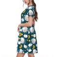 thumbnail image 2 of Disketp Sweet Dream Lamb para Vestido de Manga Corta para Mujeres, Vestidos de Verano para Mujeres, Casual y Holgado para la Playa, 2 of 6