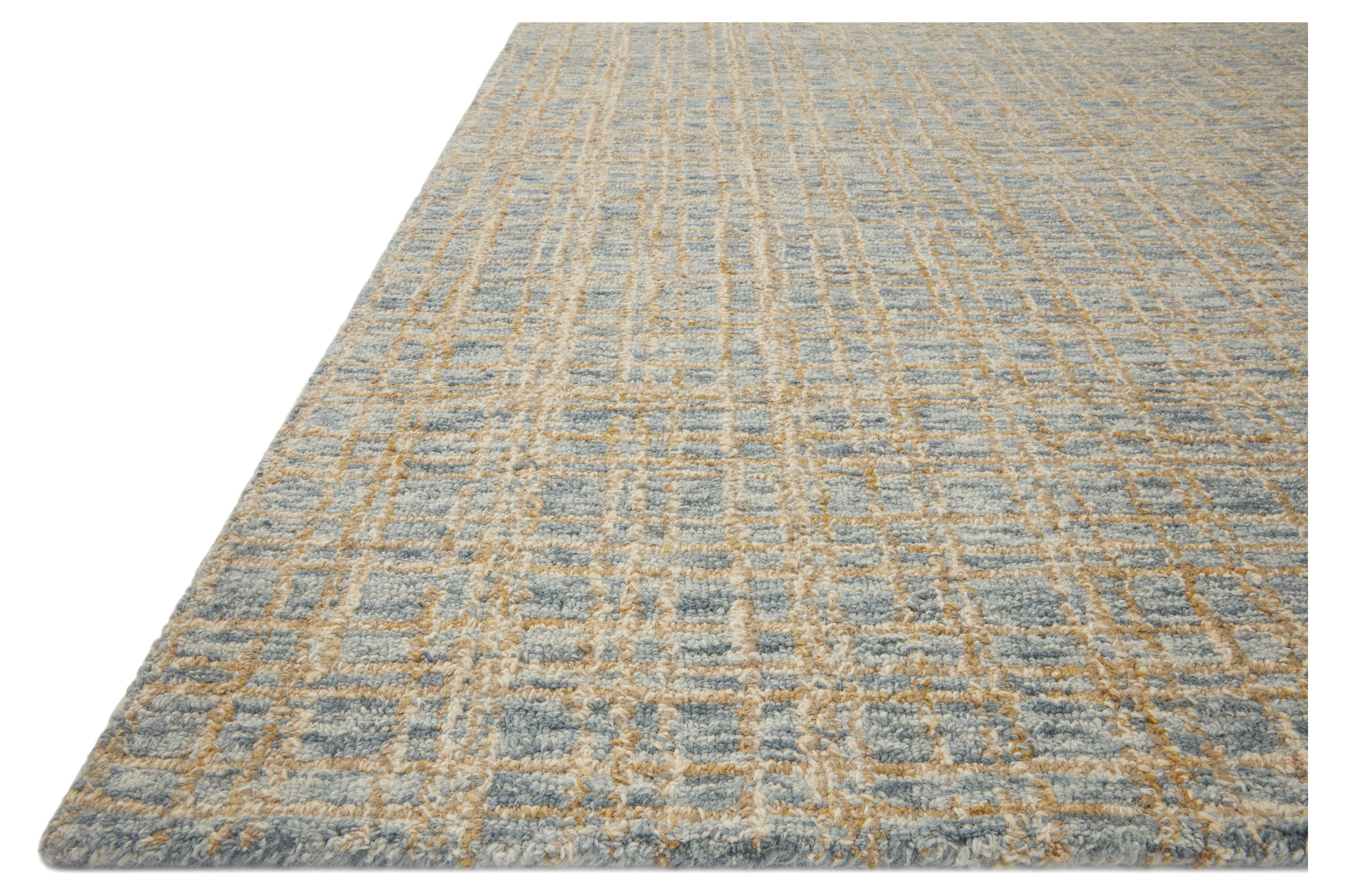 Chris Loves Julia x Loloi Polly Plaid Blue/Sand 7'-9" x 9'-9" Area Rug