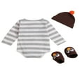 thumbnail image 2 of Baby Thanksgiving Sets Striped Rompers Turkey Hat Socks, 2 of 6