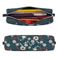 thumbnail image 2 of Pofeuu Vintage Floral Print Leather Pencil Case, Leather Pencil Pouch Large Capacity, Big Pencil Pouch with Zipper Vintage Pen Bag Fountain Pen Holder, 2 of 7