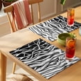 thumbnail image 4 of Black White Striped Placemats Set of 6 Farmhouse Stripes Modern Abstract Art Place Mats Indoor Wipeable Table Mats Washable Dining Table Placemats for Kitchen Holiday Party Home Decor 13x19 Inch, 4 of 9