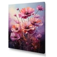 thumbnail image 2 of Designart "Purple Poppy Palette with Luminous Lilacs III" Floral Canvas Wall Art - Traditional Pink Poppies Entryway Wall Art Print, 2 of 6