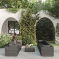 thumbnail image 1 of vidaXL 9 Piece Garden Lounge Set with Cushions Poly Rattan Grey, 1 of 5