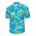 thumbnail image 2 of IROINNID Hawaiian Shirt for Men Hawaiian Print Lapel Short Sleeve Shirt,Green, 2 of 7
