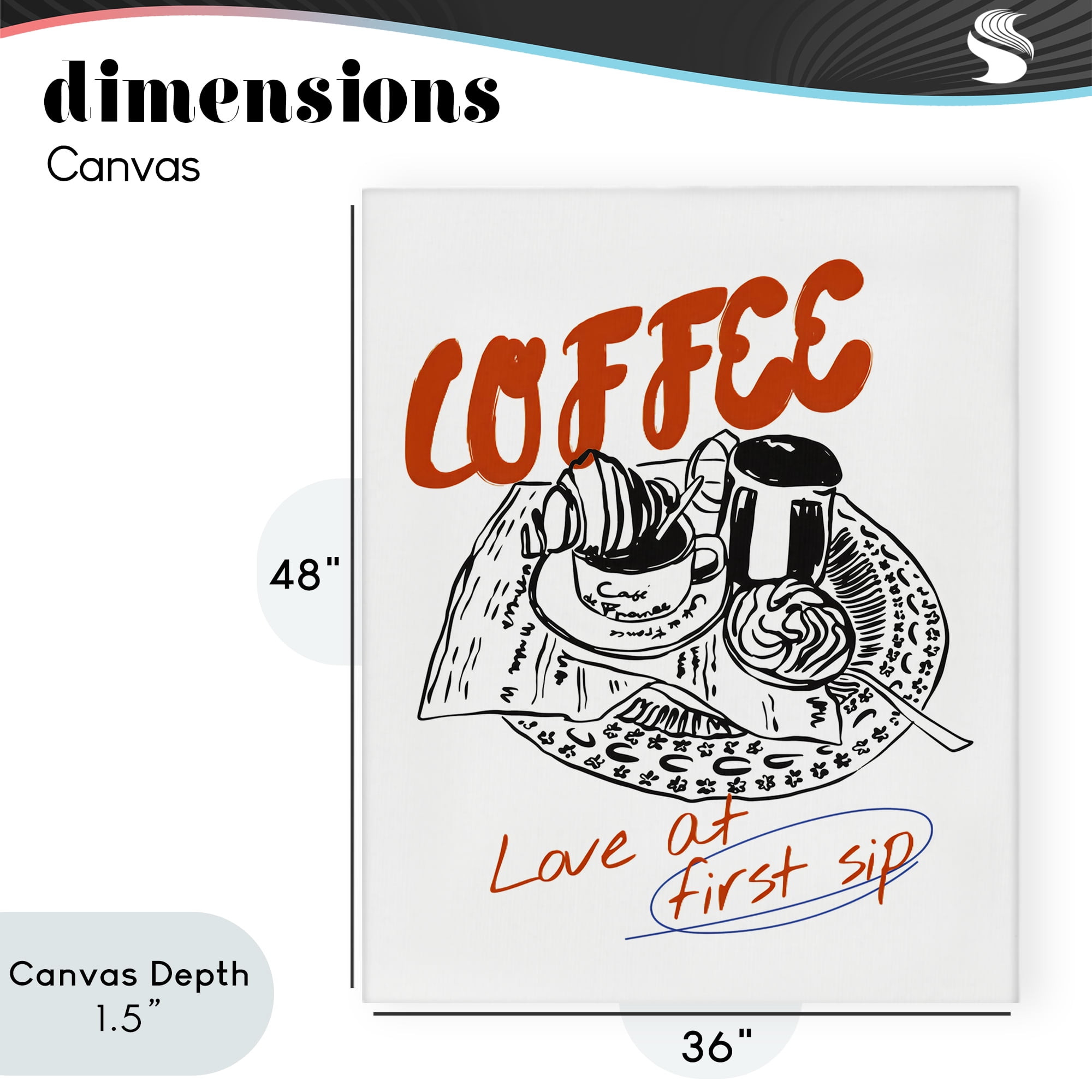 Stupell Industries Coffee Love At First Sip Canvas Wall Art, design by The Prints Vibe