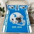 thumbnail image 2 of Erosebridal Detroit Sheet Set Twin,Football City Silhouette Bedding Sets Twin Size,Blue White Gray Twin Sheet Sets,Super Cozy Room Decor,3 Pieces, 2 of 7