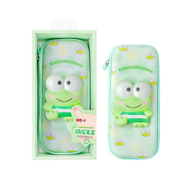 Sanrio-estuche de lápices Kawaii Hello Kitty Cinnamoroll Melody PU, bolsa de gran capacidad, estuche para bolígrafos, suministros escolares, papelería