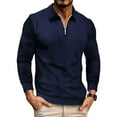 thumbnail image 2 of Dovford Men's Quarter Zip Up Long Sleeve Polo Shirt Casual Stylish Slim Fit Golf Polo Shirt Pullover Lightweight Polo Shirt, 2 of 7