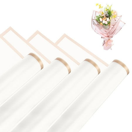 Flower Wrapping Paper, 56cm/22 Inch Beige Packaging Papers, Pack of 20