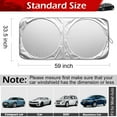 thumbnail image 3 of IC ICLOVER Car Window Shade Sunshade Jumbo-Shields Vehicle From Pop Up Style UV Protector Retractable Folding Outdoor Car Windshield Blinds(59”x33”), 3 of 10