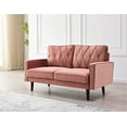 thumbnail image 3 of Uspridefurniture Feemster 57.5'' Velvet Square Arm loveseat,Pink, 3 of 5