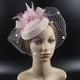 thumbnail image 4 of para mujer, sombrero con lazo de plumas, elegante sombrero Vintage Derby, diadema, para cóctel, fiesta de té, boda, novia real Rosa SM SunniMix sombrero tocado, 4 of 6