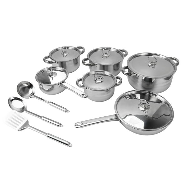 Juego de Sartenes Y Ollas de Acero Inoxidable ANGGREK Utensilios de Cocina Con Calefacción Uniforme