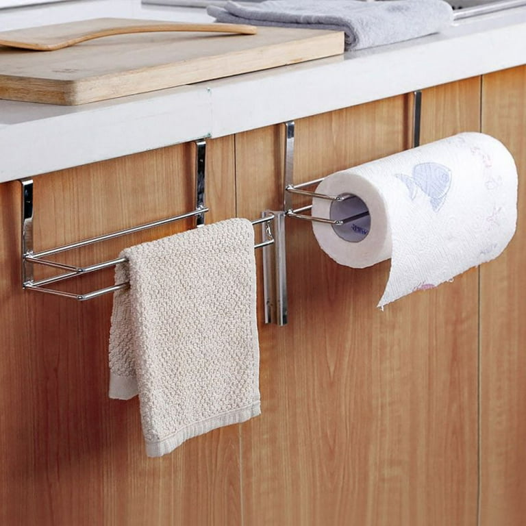 Paper Towel Holder Cabinet Door Back Hanging Paper Towel Holder Stainless  Steel Rust Free